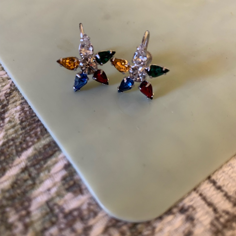Vintage b David signed Star earrings